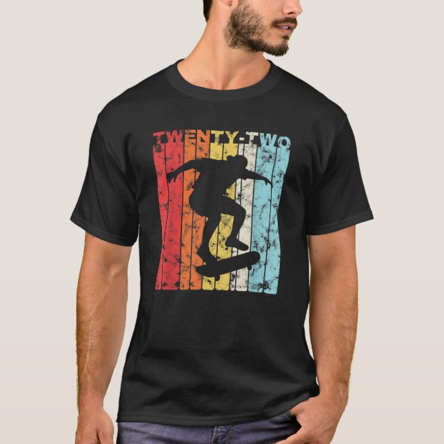 T-shirt 22e fête d'anniversaire 22 ans Skateboard Skater S (Devant)