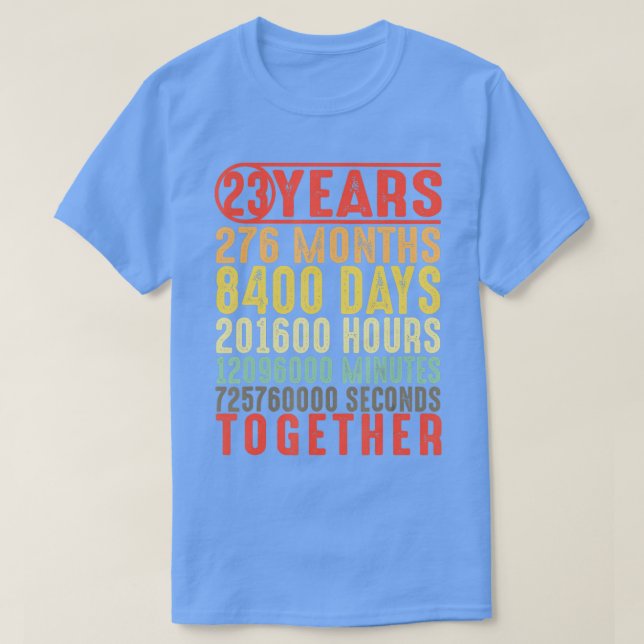 T-shirt 23 Année 23e anniversaire Mariage Cadeaux pour ell (Design devant)