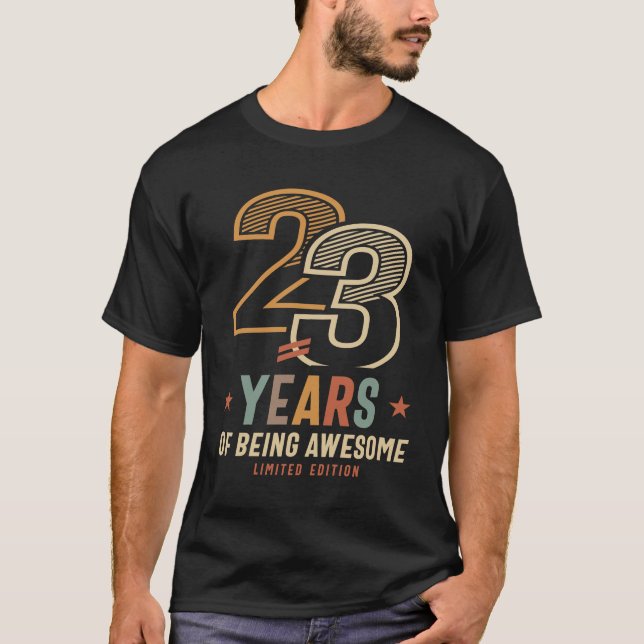 T-shirt 23 ans d'être génial 2001 23e anniversaire (Devant)