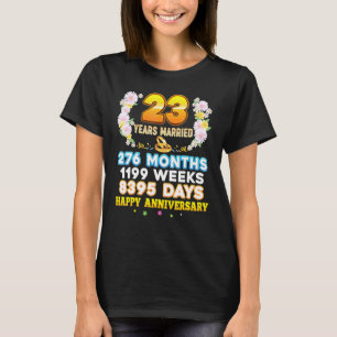 T-shirt 23 ans marié heureux 23e anniversaire de Mariage C