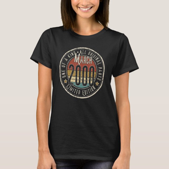 T-shirt 23 Ans Mars 2000 23e Anniversaire (Devant)