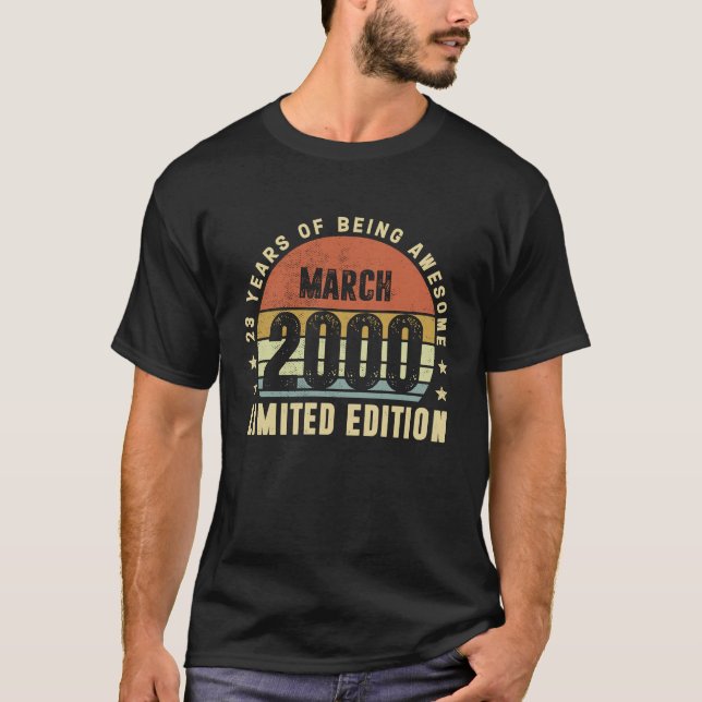 T-shirt 23 Ans Mars 2000 23e Anniversaire (Devant)