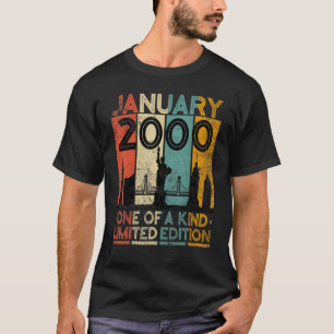 T-shirt 23 Ans Vintage Janvier 2000 Anniversaire Hommes Fe