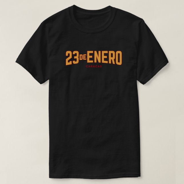 T-shirt 23 de Ener - CARACAS. Amarillo (Design devant)