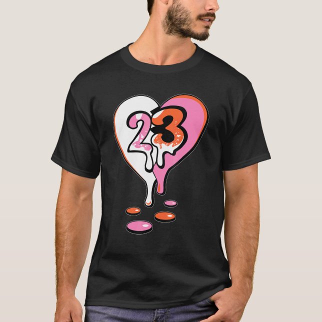 T-shirt 23 Drip Heart GS Pinksicle 5s Matching (Devant)