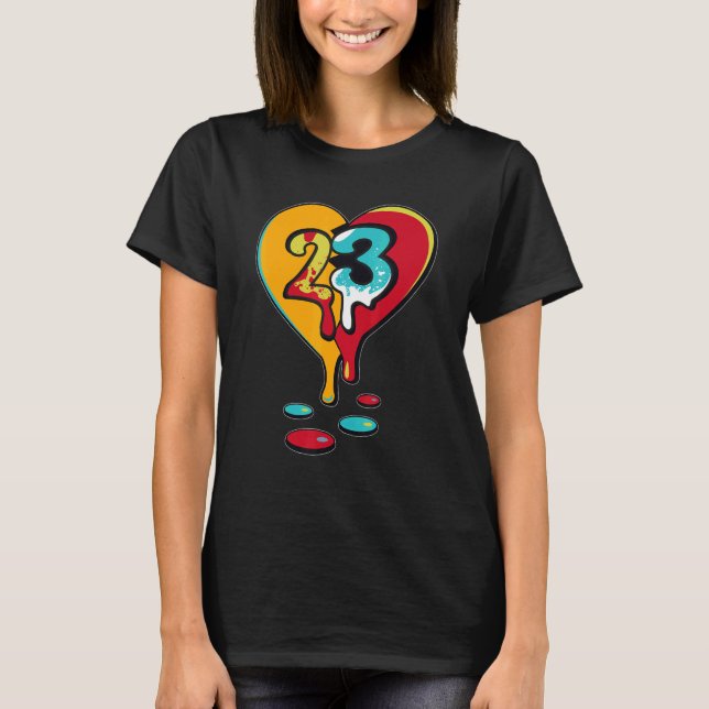 T-shirt 23 Drip Heart SB Dunk FroSkate Matching (Devant)