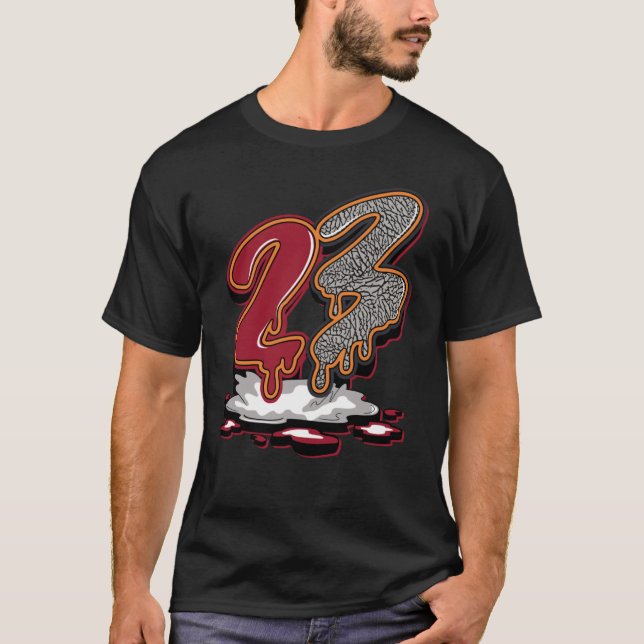 T-shirt 23 Drip Retro Cardinal Red 3s Correspondant (Devant)