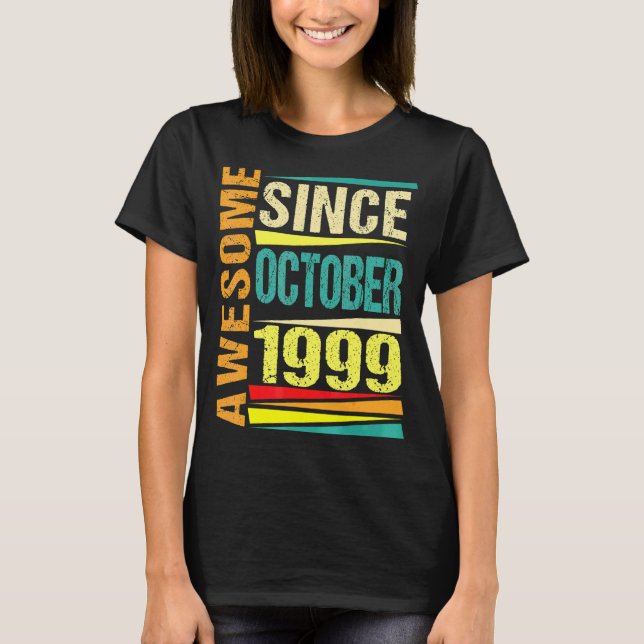 T-shirt 23 Years Old Legend Since October 1999 23rd Birth (Devant)
