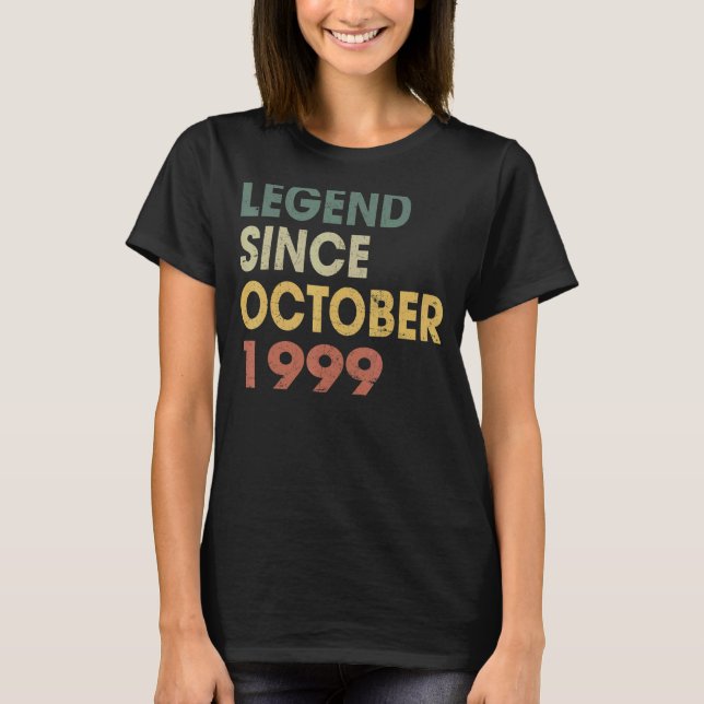 T-shirt 23 Years Old Legend Since October 1999 23rd Birth (Devant)
