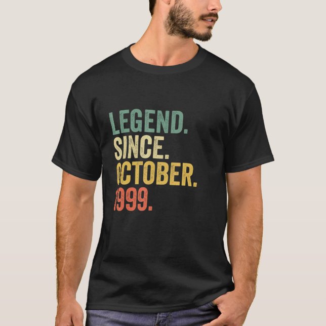 T-shirt 23 Years Old Legend Since October 1999 23rd Birth (Devant)