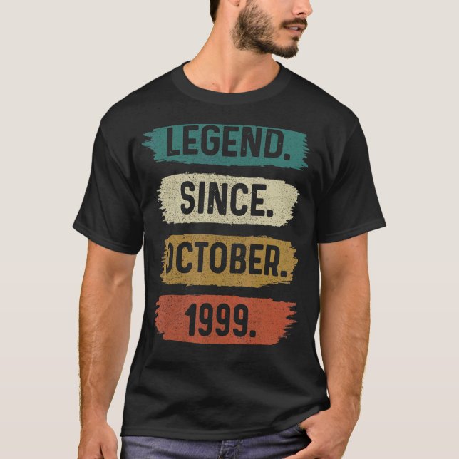 T-shirt 23 Years Old Legend Since October 1999 23rd Birth (Devant)