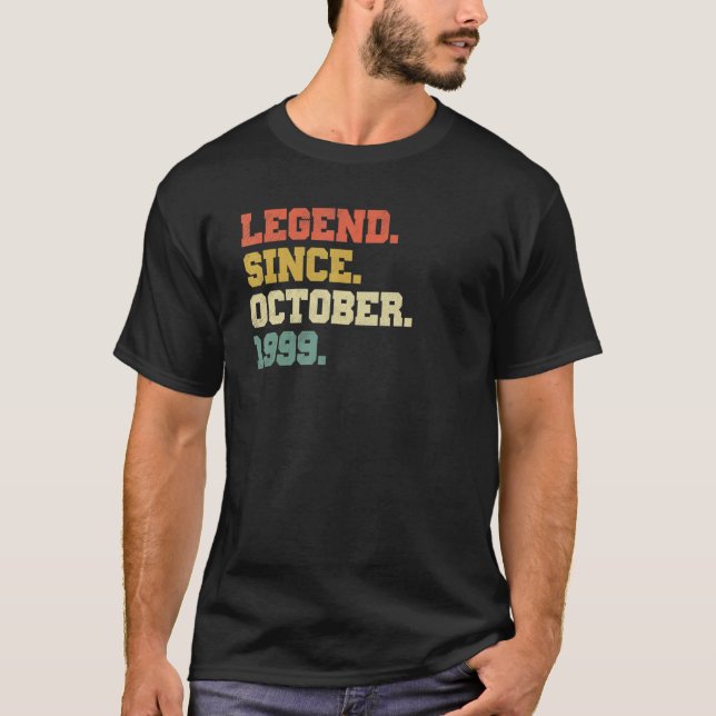 T-shirt 23 Years Old Legend Since October 1999 23rd Birth (Devant)