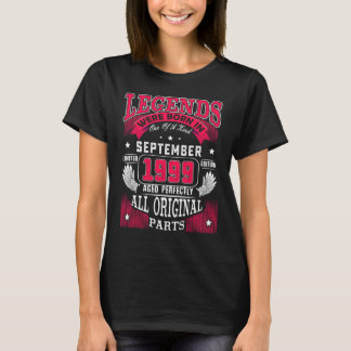 T-shirt 23e anniversaire Légendes nées en septembre 1999