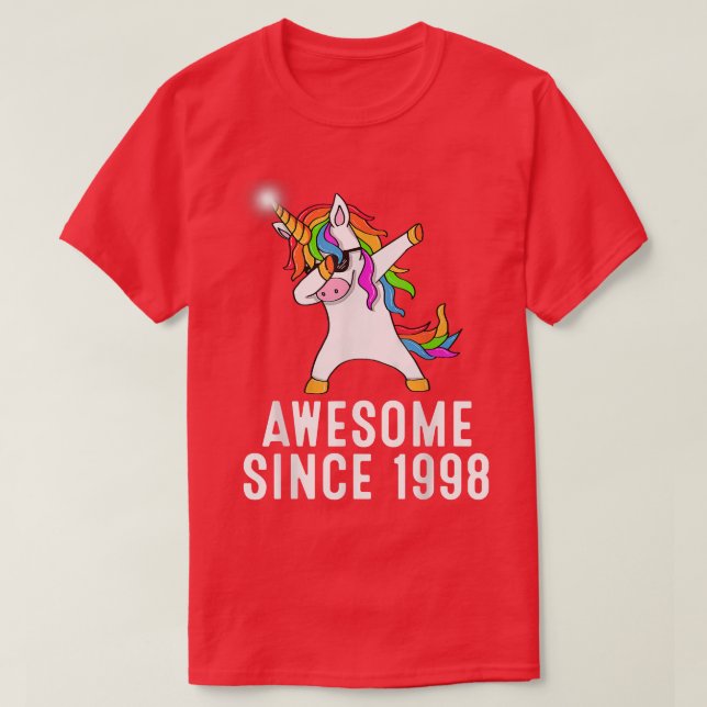 T-shirt 23e anniversaire, licorn dab, Awesome depuis 1998 (Design devant)