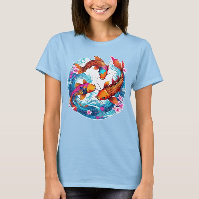 T-shirt 24082_Trois Koi, Koi Art (Devant)