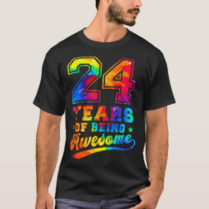 T-shirt 24 Ans 24e Anniversaire Tie Dye Femme géniale M