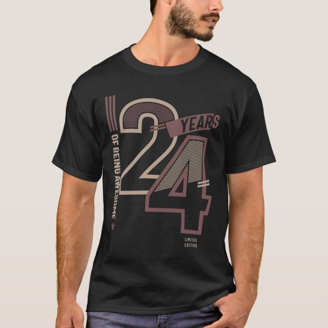 T-shirt 24 Ans D'Être Super 24e Anniversaire Idées Cadeaux (Devant)