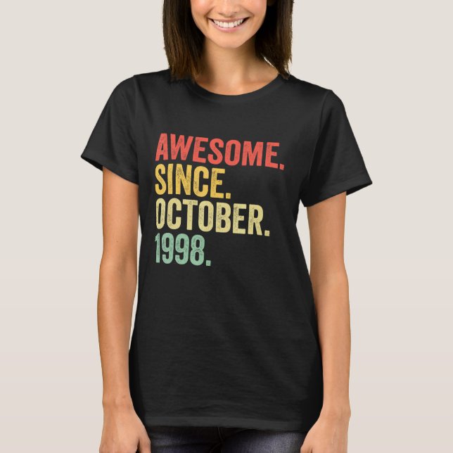 T-shirt 24 ans Old Awesome Since October 1998 24th Birt (Devant)