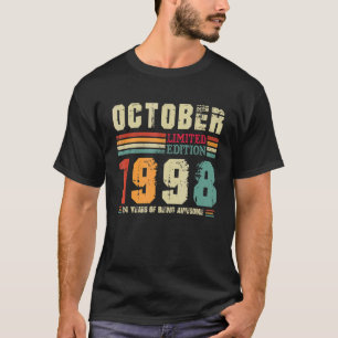 T-shirt 24 Ans Rétro Anniversaire Magnifique Depuis Octobr