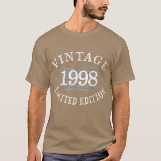 T-shirt 24 Ans Vintage 1998 Drapeau US 24e Anniversaire An