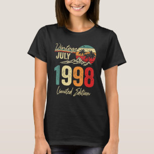 T-shirt 24 ans Vintage juillet 1998 24e anniversaire