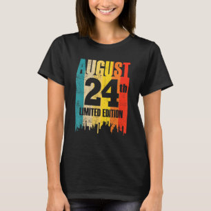 T-shirt 24 août Édition limitée Mois 8 24e jour Retro V
