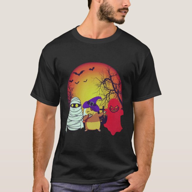 T-shirt 24 citrouilles d'Halloween de cochons d'Inde (Devant)