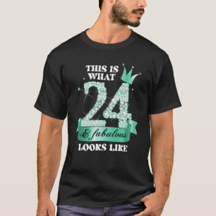 T-shirt 24 & Fabuleux I Turquoise Black Party Group Photo