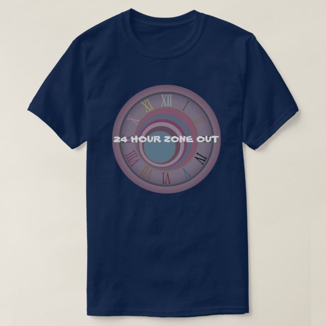 T-shirt 24 Heures Zone Hors Heure Cercles D'Horloge Numéro (Design devant)