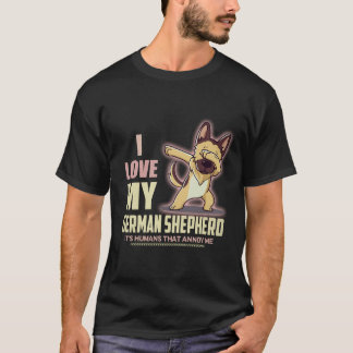 T-shirt 24 J'aime mon berger allemand ce sont les humains 