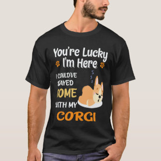 T-shirt 24 J'aurais pu rester à la maison avec Corgi