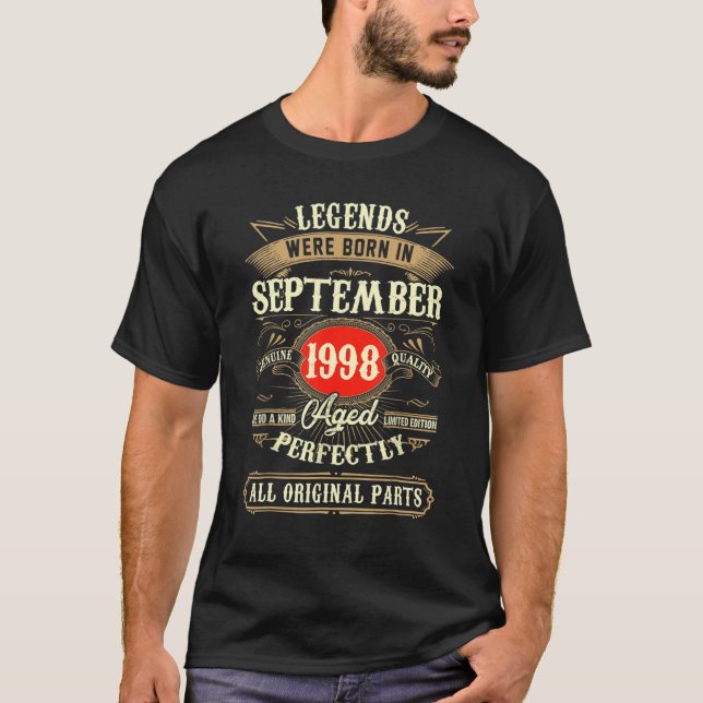 T-shirt 24e Anniversaire 24 Ans Légendes Nées En Septembre (Devant)