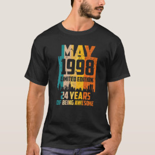 T-shirt 24e anniversaire 24 ans stupéfiant depuis mai 1998