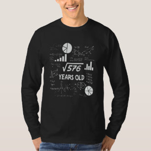 T-shirt 24e anniversaire Carré mathématiques racine 24 ans