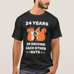 T-shirt 24E Anniversaire De Mariage De 24 Ans Drôle Coupl