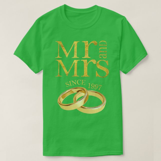 T-shirt 24e anniversaire du Mariage Cadeau Mr & Mrs. depui (Design devant)