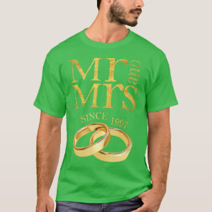 T-shirt 24e anniversaire du Mariage Cadeau Mr & Mrs. depui