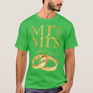 T-shirt 24e anniversaire du Mariage Cadeau Mr & Mrs. depui