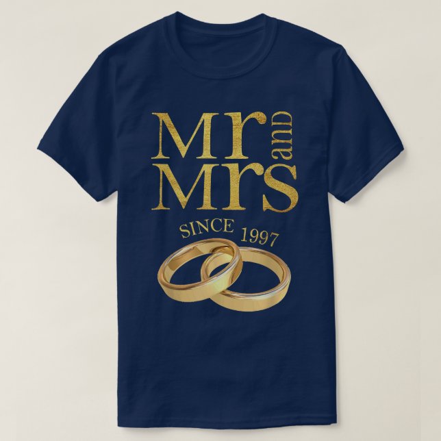 T-shirt 24e anniversaire du Mariage Cadeau Mr & Mrs. depui (Design devant)