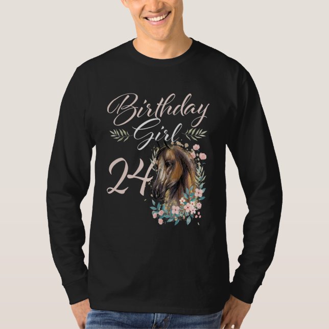 T-shirt 24e anniversaire fille Cheval 24 ans Anniversaire (Devant)