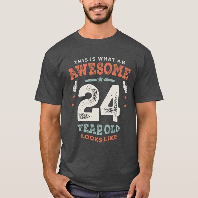 T-shirt 24e anniversaire Funny 24 ans (Devant)