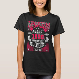 T-shirt 24e anniversaire Légendes nées en août 1998 24 an
