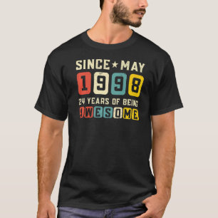 T-shirt 24e anniversaire stupéfiant depuis mai 1998 Vintag