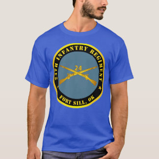 T-shirt 24e régiment d'infanterie Fort Sill OK w Inf Branc