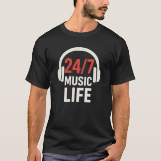 T-shirt 24h/24 et 7j/7 vie musicale