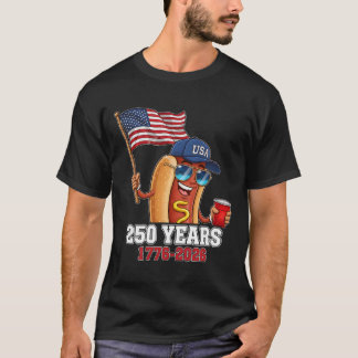 T-shirt 250 Ans 1776-2026 250e Anniversaire Hotdog