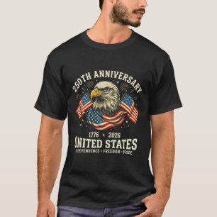 T-shirt 250 Ans Américain 1776 2026 250e 4 juillet Indépe