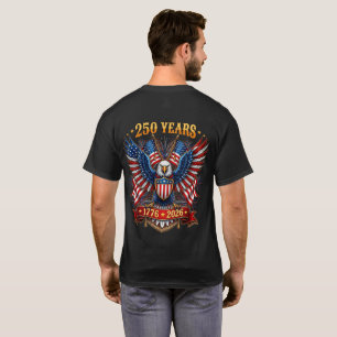 T-shirt 250 ans américain 1776 2026 avant et arrière