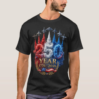 T-shirt 250 Ans Américain 250E USA Patriotique 4 Juillet