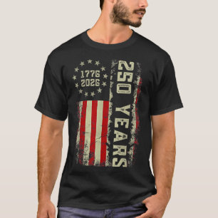 T-shirt 250 Ans Amérique 1776 2026 Drapeau USA 250ème